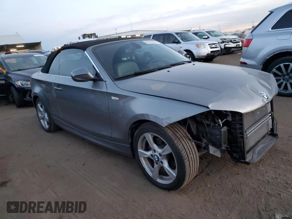 2012 BMW 1 Series 128i with VIN WBAUN1C5XCVH84145, listed as a Copart auction lot 82579054 with 40,309 mi miles and Salvage title. Bid and sale history available at DreamBid. Image 4.
