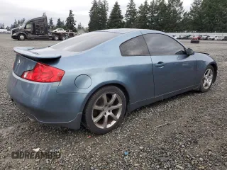 2005 Infiniti G35 Coupe with VIN JNKCV54E15M408815, listed as a Copart auction lot 85600214 with 102,144 mi miles and Clean Title. Bid and sale history available at carsss.com. Image 3.