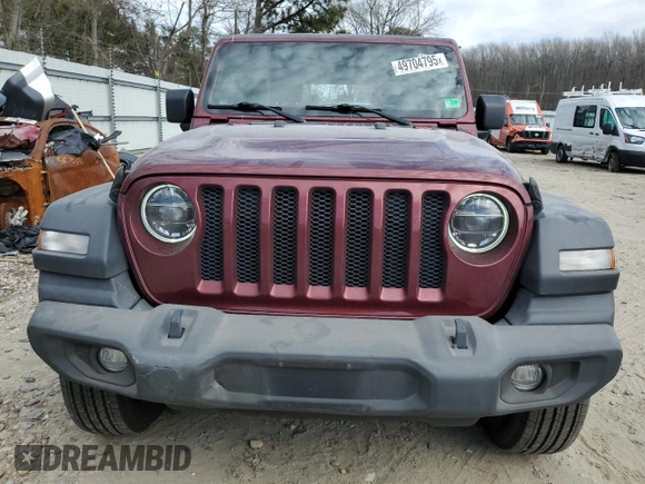 2022 Jeep Wrangler Unlimited Sport S with VIN 1C4HJXDG5NW120932, listed as a Copart auction lot 49704795 with 60,514 mi miles and Salvage Title. Bid and sale history available at DreamBid. Image 5.