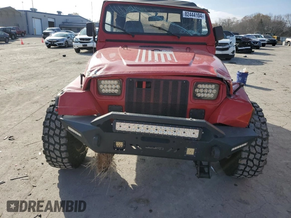 1994 Jeep Wrangler S with VIN 1J4FY19P0RP400843, listed as a Copart auction lot 82444104 with 117,923 mi miles and Salvage Title. Bid and sale history available at carsss.com. Image 5.