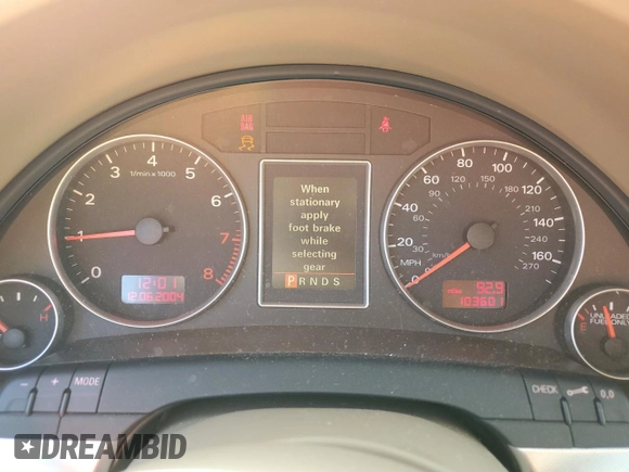 2005 Audi A4 2.0T with VIN WAUKF78EX5A538445, listed as a Copart auction lot 76235414 with 103,601 mi miles and Non Repairable. Bid and sale history available at carsss.com. Image 9.