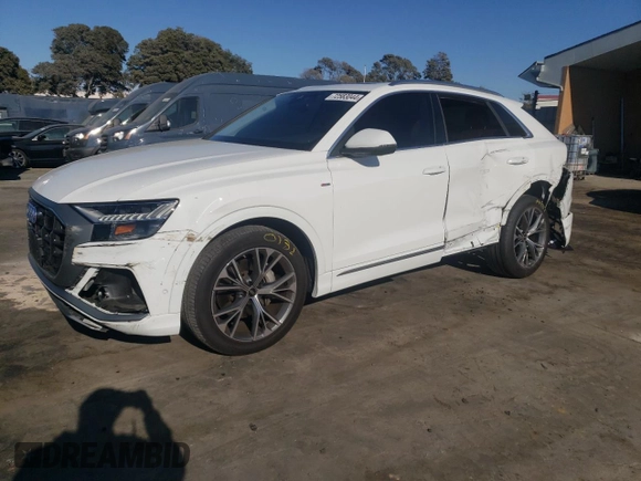 2023 Audi Q8 Premium Plus with VIN WA1EVBF13PD016600, listed as a Copart auction lot 72583044 with 31,983 mi miles and Salvage title. Bid and sale history available at DreamBid. Image 1.