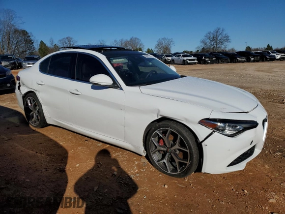 2021 Alfa Romeo Giulia Ti Sport with VIN ZARFAMBN2M7640415, listed as a Copart auction lot 88871315 with 56,083 mi miles and Salvage title. Bid and sale history available at DreamBid. Image 4.