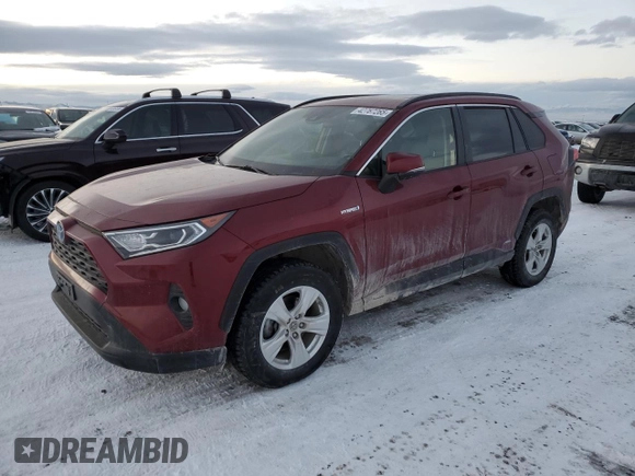 2019 Toyota RAV4 Hybrid XLE with VIN JTMRWRFV2KD035406, listed as a Copart auction lot 42767265 with 55,710 mi miles and Salvage Title. Bid and sale history available at carsss.com. Image 1.