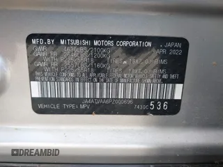 2023 Mitsubishi Eclipse Cross LE z VIN JA4ATVAA6PZ000696, wystawiony jako IAAI lot #42216219 z przebiegiem 83 031 mil mil oraz . Historia ofert i sprzedaży dostępna na DreamBid. Obrazek 9.