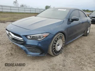 2020 Mercedes-Benz CLA with VIN WDD5J5BB8LN066534, listed as a Copart auction lot 87431524 with 54,980 mi miles and Salvage Title. Bid and sale history available at carsss.com. Image 1.