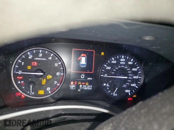 2020 Subaru Outback with VIN 4S4BTAAC5L3266353, listed as a Copart auction lot 46193355 with 171,829 mi miles and Non repairable. Bid and sale history available at DreamBid. Image 9.