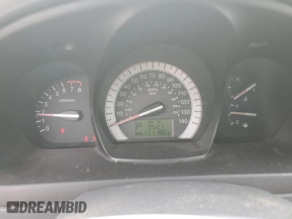 2007 Kia Spectra EX with VIN KNAFE121875438749, listed as a Copart auction lot 60255525 with 171,182 mi miles and Salvage title. Bid and sale history available at DreamBid. Image 9.