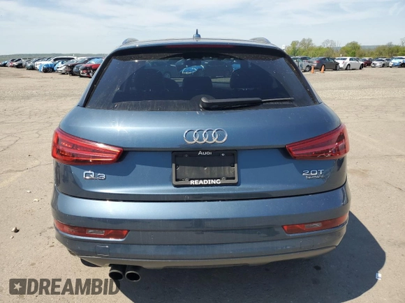2018 Audi Q3 Premium Plus with VIN WA1JCCFS1JR011991, listed as a Copart auction lot 55063625 with 57,962 mi miles and Salvage title. Bid and sale history available at DreamBid. Image 6.