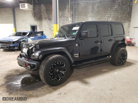 2018 Jeep Wrangler Unlimited Sport with VIN 1C4HJXDGXJW162958, listed as a Copart auction lot 38131504 with 46,242 mi miles and Salvage Title. Bid and sale history available at carsss.com. Image 1.