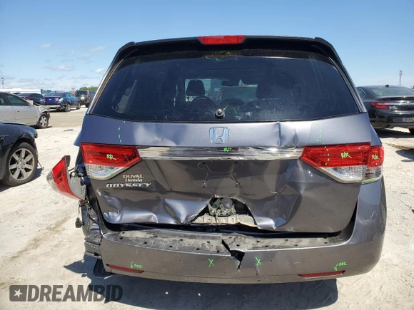2016 Honda Odyssey EX-L with VIN 5FNRL5H6XGB100929, listed as a Copart auction lot 48889205 with 148,766 mi miles and Salvage Title. Bid and sale history available at DreamBid. Image 6.