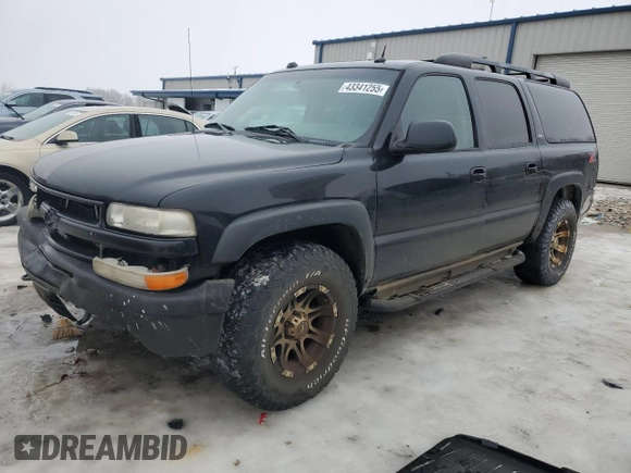 2005 Chevrolet Suburban Z71 with VIN 3GNFK16Z95G243171, listed as a Copart auction lot 43341255 with 273,083 mi miles and Clean Title. Bid and sale history available at carsss.com. Image 1.