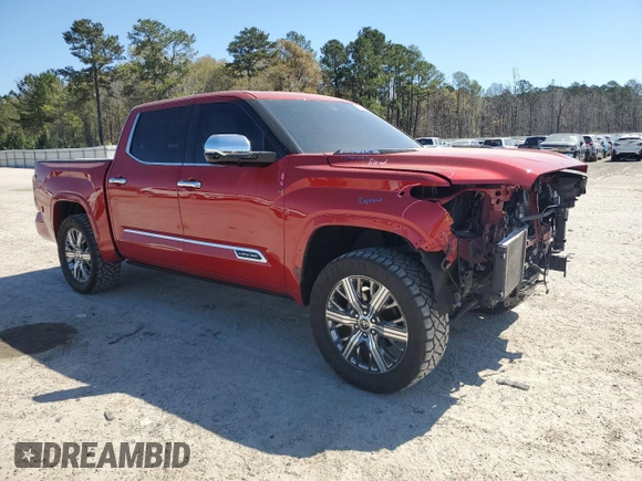 2022 Toyota Tundra Capstone Hybrid with VIN 5TFVC5DB1NX010962, listed as a Copart auction lot 50630705 with 37,566 mi miles and Salvage title. Bid and sale history available at DreamBid. Image 4.