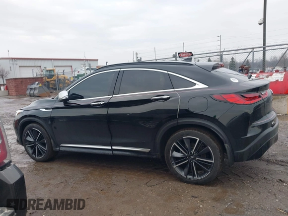2023 Infiniti QX55 Essential with VIN 3PCAJ5KR7PF100554, listed as a IAAI auction lot 41498341 with 28,624 mi miles and . Bid and sale history available at DreamBid. Image 14.