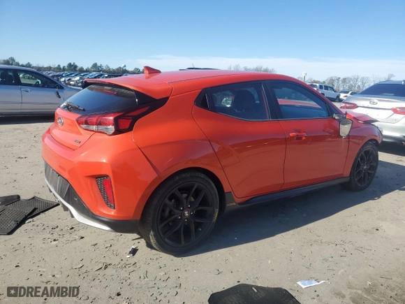 2019 Hyundai Veloster Turbo R-Spec with VIN KMHTH6AB9KU015340, listed as a Copart auction lot 44573655 with 73,076 mi miles and Salvage Title. Bid and sale history available at carsss.com. Image 3.