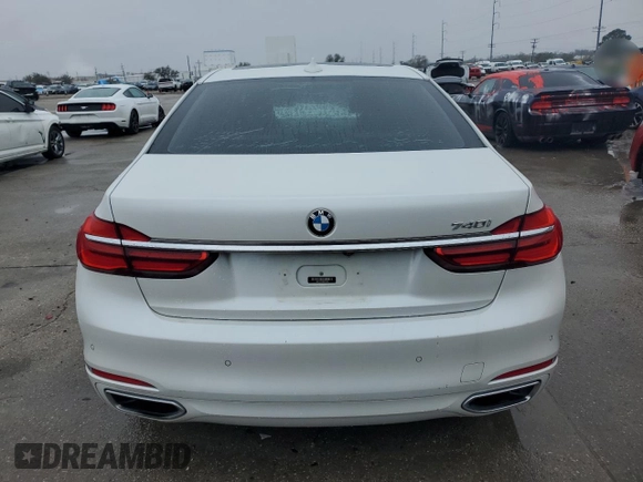 2017 BMW 7 Series 740i with VIN WBA7E2C55HG739366, listed as a Copart auction lot 45961575 with 0 mi miles and Salvage Title. Bid and sale history available at carsss.com. Image 6.