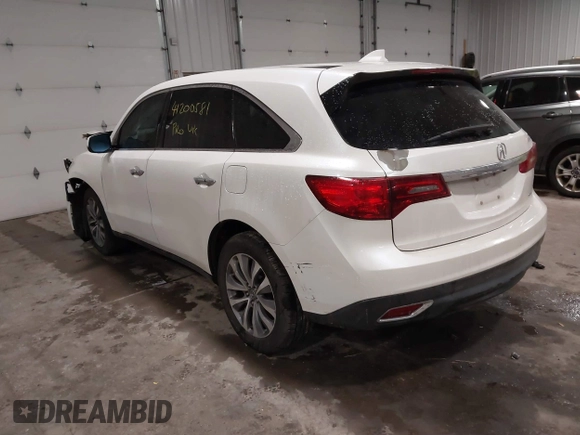 2015 Acura MDX Tech Pkg with VIN 5FRYD4H42FB006235, listed as a IAAI auction lot 41200581 with 159,681 mi miles. Bid and sale history available at carsss.com. Image 3.