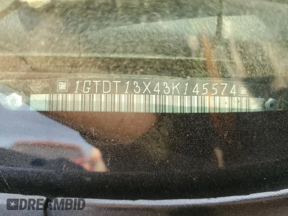 2003 GMC Sonoma SLS with VIN 1GTDT13X43K145574, listed as a Copart auction lot 76300044 with 187,086 mi miles and Salvage Title. Bid and sale history available at DreamBid. Image 12.
