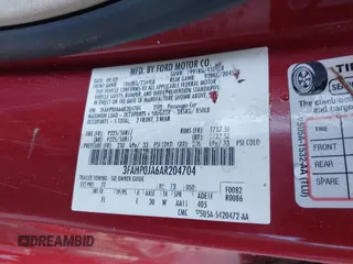 2010 Ford Fusion SEL with VIN 3FAHP0JA6AR204704, listed as a IAAI auction lot 41961792 with 304,788 mi miles. Bid and sale history available at carsss.com. Image 9.