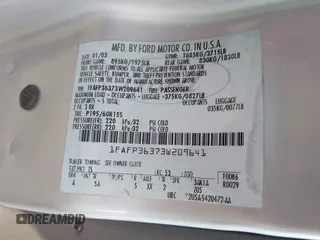2003 Ford Focus SE Fleet с VIN 1FAFP36373W209641, выставлен на аукционе IAAI как лот 42119574 с пробегом 152 473 миль миль и . История ставок и продаж доступна на DreamBid. Изображение 9.
