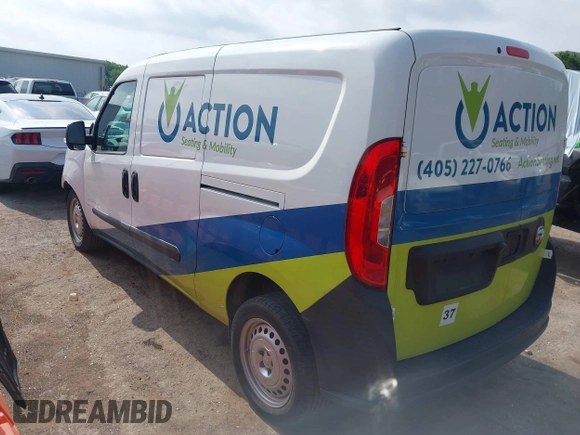 2019 Ram ProMaster City Cargo Tradesman with VIN ZFBHRFABXK6M16958, listed as a IAAI auction lot 42261179 with 82,496 mi miles and . Bid and sale history available at DreamBid. Image 3.