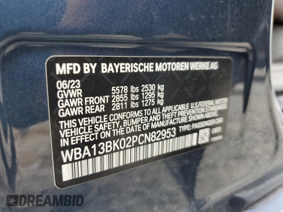 2023 BMW 5 Series M550i xDrive z VIN WBA13BK02PCN82953, wystawiony jako Copart lot #68124264 z przebiegiem 10 010 mil mil oraz Szkoda całkowita • Salvage title. Historia ofert i sprzedaży dostępna na DreamBid. Obrazek 12.