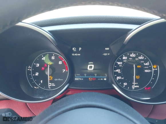 2019 Alfa Romeo Giulia Ti with VIN ZARFAMBN0K7606230, listed as a IAAI auction lot 41421769 with 69,274 mi miles. Bid and sale history available at carsss.com. Image 7.