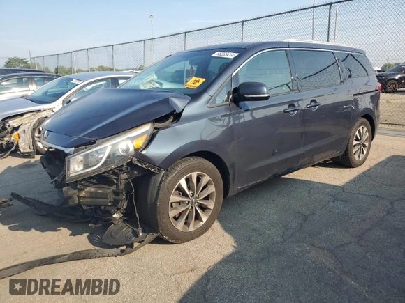 2015 Kia Sedona SX with VIN KNDMC5C10F6047335, listed as a Copart auction lot 66235414 with 154,460 mi miles and Salvage Title. Bid and sale history available at DreamBid. Image 1.