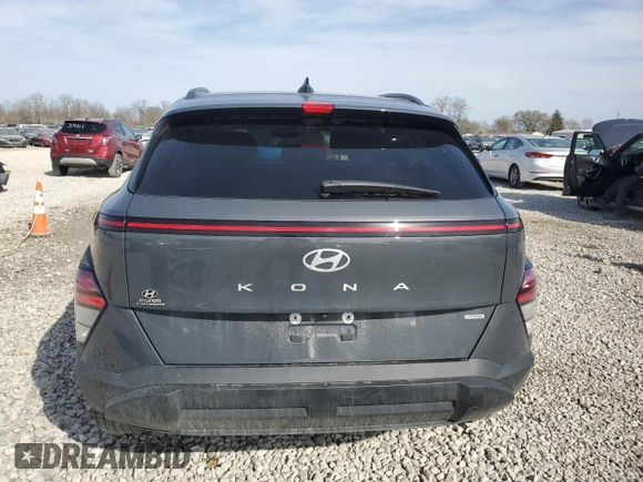 2024 Hyundai Kona SEL with VIN KM8HCCAB7RU099672, listed as a Copart auction lot 48961755 with 16,270 mi miles and Salvage Title. Bid and sale history available at carsss.com. Image 6.
