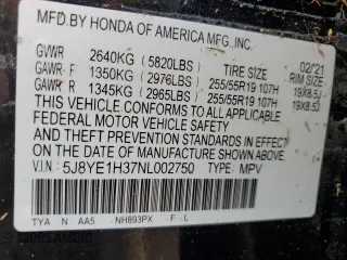 2022 Acura MDX with VIN 5J8YE1H37NL002750, listed as a Copart auction lot 86896934 with 29,089 mi miles and Non Repairable. Bid and sale history available at carsss.com. Image 14.
