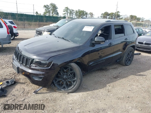 2021 Jeep Grand Cherokee 80th Anniversary with VIN 1C4RJFBG1MC600239, listed as a IAAI auction lot 42103490 with 47,005 mi miles and . Bid and sale history available at DreamBid. Image 20.