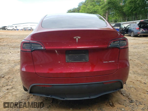 2024 Tesla Model Y Long Range with VIN 7SAYGDEE2RA269884, listed as a Copart auction lot 56937585 with 49,374 mi miles and Salvage title. Bid and sale history available at DreamBid. Image 6.
