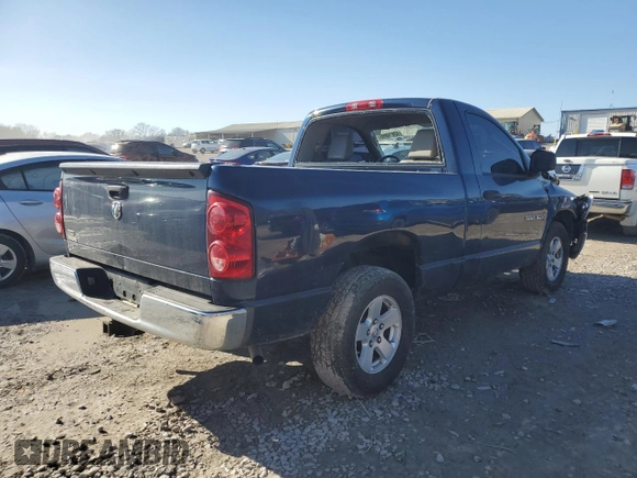 2007 Dodge 1500 SLT with VIN 1D7HA16P87J593935, listed as a Copart auction lot 43614995 with 147,403 mi miles and Clean Title. Bid and sale history available at DreamBid. Image 3.