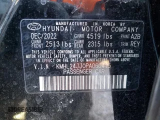 2023 Hyundai Sonata Hybrid Blue with VIN KMHL24JJ0PA060415, listed as a Copart auction lot 45715475 with 91,222 mi miles and Salvage Title. Bid and sale history available at carsss.com. Image 12.