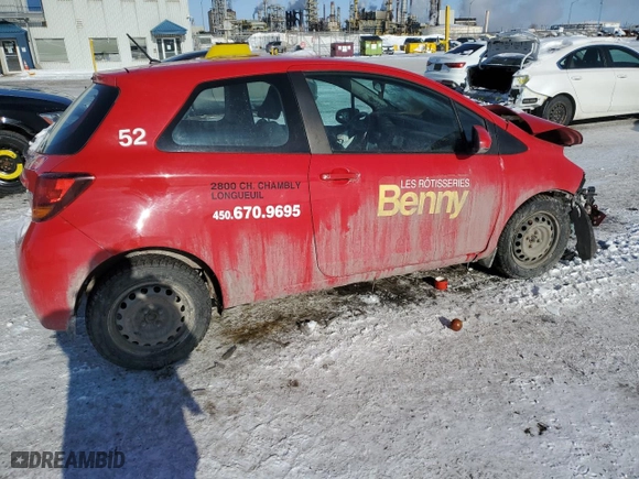 2015 Toyota Yaris L with VIN VNKJTUD39FA040661, listed as a Copart auction lot 44101595 with 0 mi miles and Non Repairable. Bid and sale history available at carsss.com. Image 3.