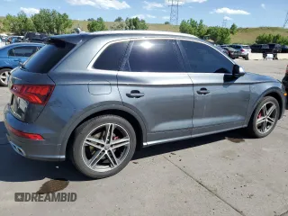 2018 Audi SQ5 Premium Plus with VIN WA1A4AFY4J2186279, listed as a Copart auction lot 58123064 with 62,572 mi miles and Salvage Title. Bid and sale history available at DreamBid. Image 3.