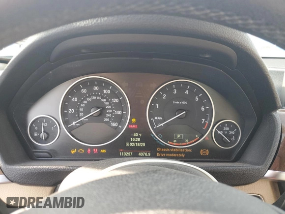 2013 BMW 3 Series 328i with VIN WBA3A5G58DNP19821, listed as a Copart auction lot 55409755 with 110,257 mi miles and Salvage Title. Bid and sale history available at DreamBid. Image 9.