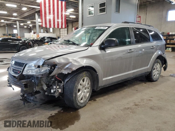 2018 Dodge Journey SE with VIN 3C4PDCAB3JT416567, listed as a Copart auction lot 45307745 with 108,487 mi miles and Salvage Title. Bid and sale history available at carsss.com. Image 1.