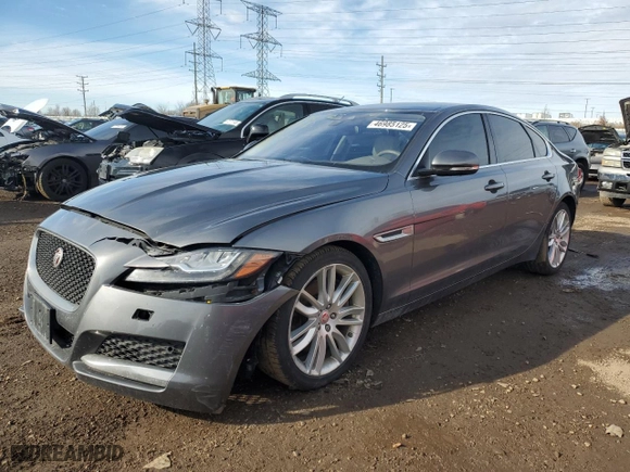 2016 Jaguar XF 35t Prestige with VIN SAJBK4BV8GCY18346, listed as a Copart auction lot 46985125 with 89,484 mi miles and Salvage Title. Bid and sale history available at carsss.com. Image 1.