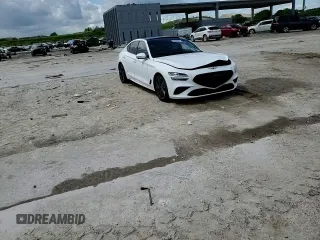 2023 Genesis G70 3.3T with VIN KMTG54TEXPU105082, listed as a Copart auction lot 65000724 with 12,941 mi miles and Salvage Title. Bid and sale history available at carsss.com. Image 10.