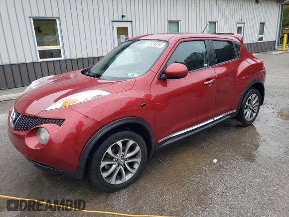 2012 Nissan Juke SV with VIN JN8AF5MR6CT106906, listed as a Copart auction lot 72435394 with 167,292 mi miles and Salvage Title. Bid and sale history available at carsss.com. Image 1.