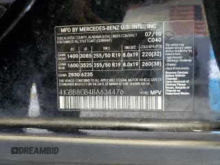 2011 Mercedes-Benz M 350 z VIN 4JGBB8GB4BA634476, wystawiony jako Copart lot #55727835 z przebiegiem 173 516 mil mil oraz Szkoda całkowita • Salvage title. Historia ofert i sprzedaży dostępna na DreamBid. Obrazek 12.