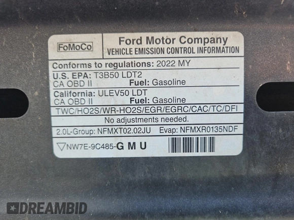 2022 Ford Edge SE with VIN 2FMPK4G91NBA56745, listed as a IAAI auction lot 42743482 with 38,989 mi miles and . Bid and sale history available at DreamBid. Image 3.