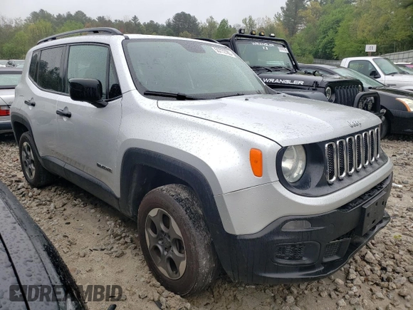 2018 Jeep Renegade Sport with VIN ZACCJBAB8JPH95901, listed as a Copart auction lot 55772785 with 182,033 mi miles and Clean title. Bid and sale history available at DreamBid. Image 4.