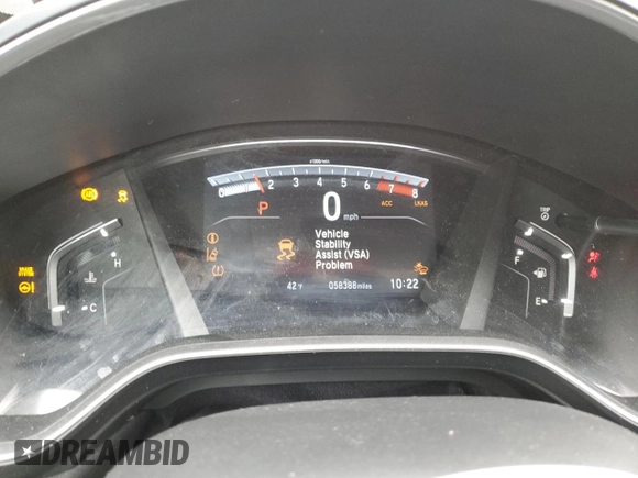 2019 Honda CR-V EX with VIN 5J6RW2H58KL021806, listed as a Copart auction lot 51842875 with 58,388 mi miles and Salvage Title. Bid and sale history available at DreamBid. Image 9.