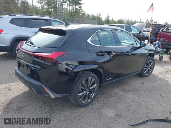 2022 Lexus UX 250h F Sport with VIN JTHR9JBH4N2062923, listed as a IAAI auction lot 42059334 with 27,967 mi miles and . Bid and sale history available at DreamBid. Image 4.