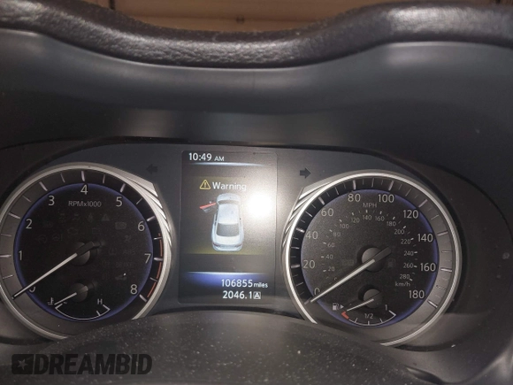 2017 Infiniti Q50 2.0t with VIN JN1CV7AP5HM641168, listed as a IAAI auction lot 41696943 with 106,855 mi miles and . Bid and sale history available at carsss.com. Image 7.