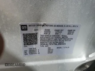 2022 GMC Terrain SLE with VIN 3GKALTEV7NL250321, listed as a Copart auction lot 53404475 with 31,502 mi miles and Salvage title. Bid and sale history available at DreamBid. Image 15.