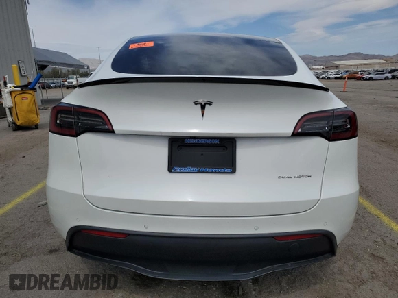2021 Tesla Model Y Long Range with VIN 5YJYGDEE8MF271938, listed as a Copart auction lot 50961485 with 46,173 mi miles and Salvage Title. Bid and sale history available at DreamBid. Image 6.