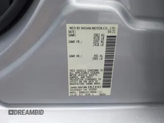 2021 Nissan Altima 2.5 S with VIN 1N4BL4BV5MN382492, listed as a IAAI auction lot 41743644 with 51,123 mi miles. Bid and sale history available at carsss.com. Image 9.